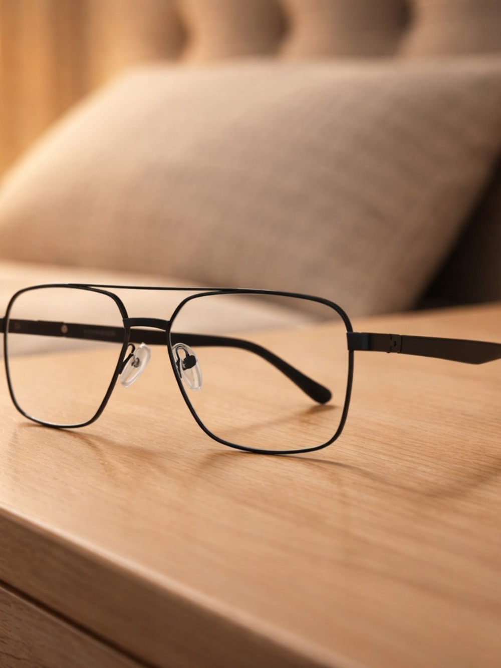 Eyera Eyewear "Griffin" Unisex Black Metal Square Glasses, Adjustable Nose Pads